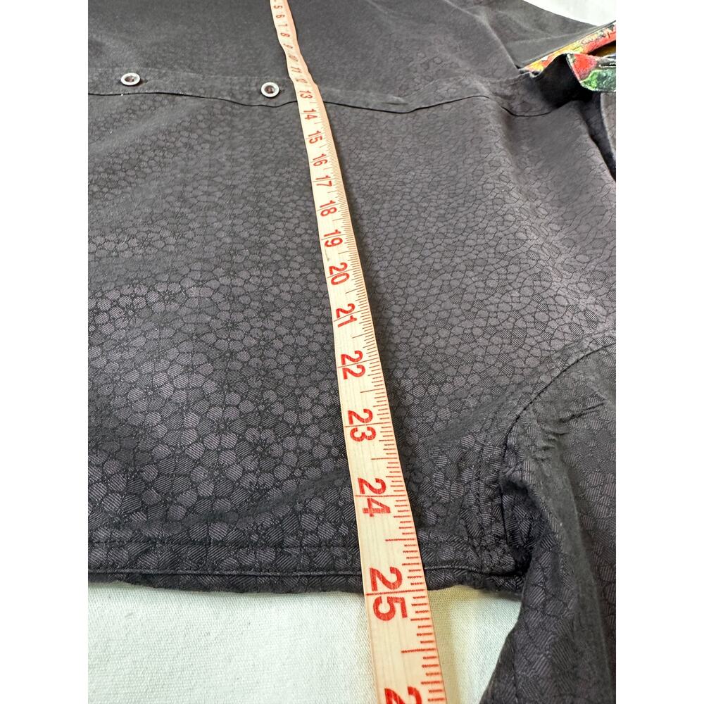 Robert Graham Mens L Button Up Shirt Flip Cuff Mask Print Classic Fit - Picture 7 of 12